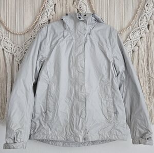 LL Bean Jacket Womens Light Gray Outdoors Full Zip Pocket Fleece Lined M REG